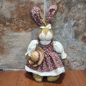 Vintage Ganz Easter Sock Bunny Clothe Country Farm Rabbit Doll